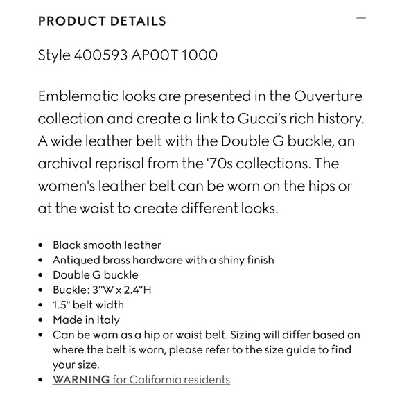 Gucci Belt- GG MARMONT 2015 RE-EDITION WIDE BELT- black size 85 EUC - Picture 4 of 14